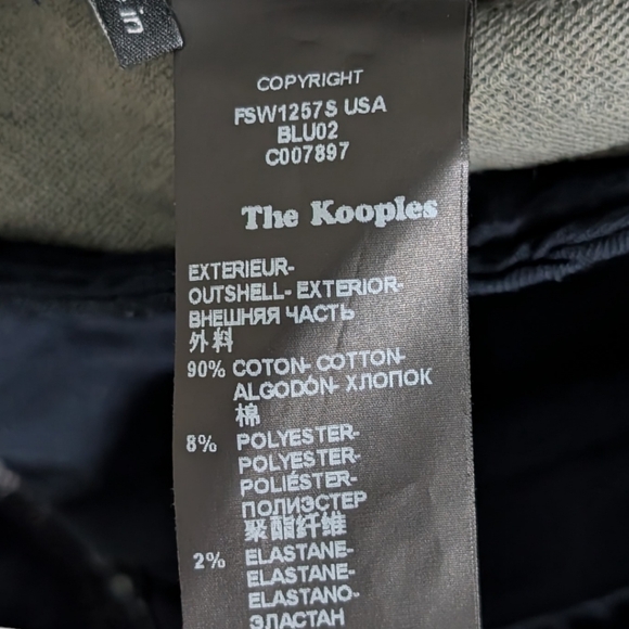 The Kooples JEANS Indigo Denim-Look Zip-Up Hoodie - Size Medium - Picture 7 of 8